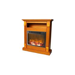 Picture of Cambridge CAM3437-1TEK 34 x 10 x 37 in. Fireplace Mantel with Log Electric Insert&#44; Teak