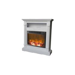 Picture of Cambridge CAM3437-1WHT 34 x 10 x 37 in. Fireplace Mantel with Log Electric Insert&#44; White