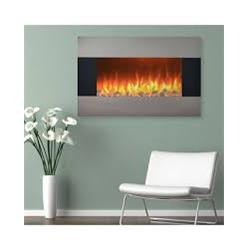 Picture of Cambridge CAM19VWMEF-2WHT 19.5 in. Curved Vertical Color Changing Wall Mount Electric Fireplace&#44; Two White