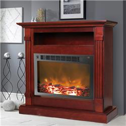 Picture of Cambridge CAM3437-1MAHLG2 34 x 10 x 37 in. Fireplace Mantel with Logs & Grate Electric Insert&#44; Mahogany
