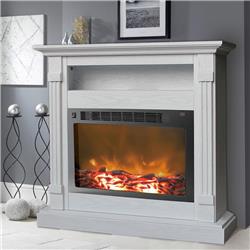Picture of Cambridge CAM3437-1WHTLED 34 x 10 x 37 in. Fireplace Mantel with LED Electric Insert&#44; White