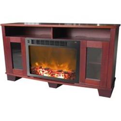 Picture of Cambridge CAM6022-1MAHLED 61.8 x 14.6 x 22 in. Fireplace Mantel with LED Electric Insert&#44; Mahogany