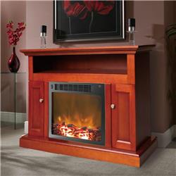 Picture of Cambridge CAM7233-1CHR 72.3 x 15 x 33.7 in. Fireplace Mantel with Log Electric Insert&#44; Cherry