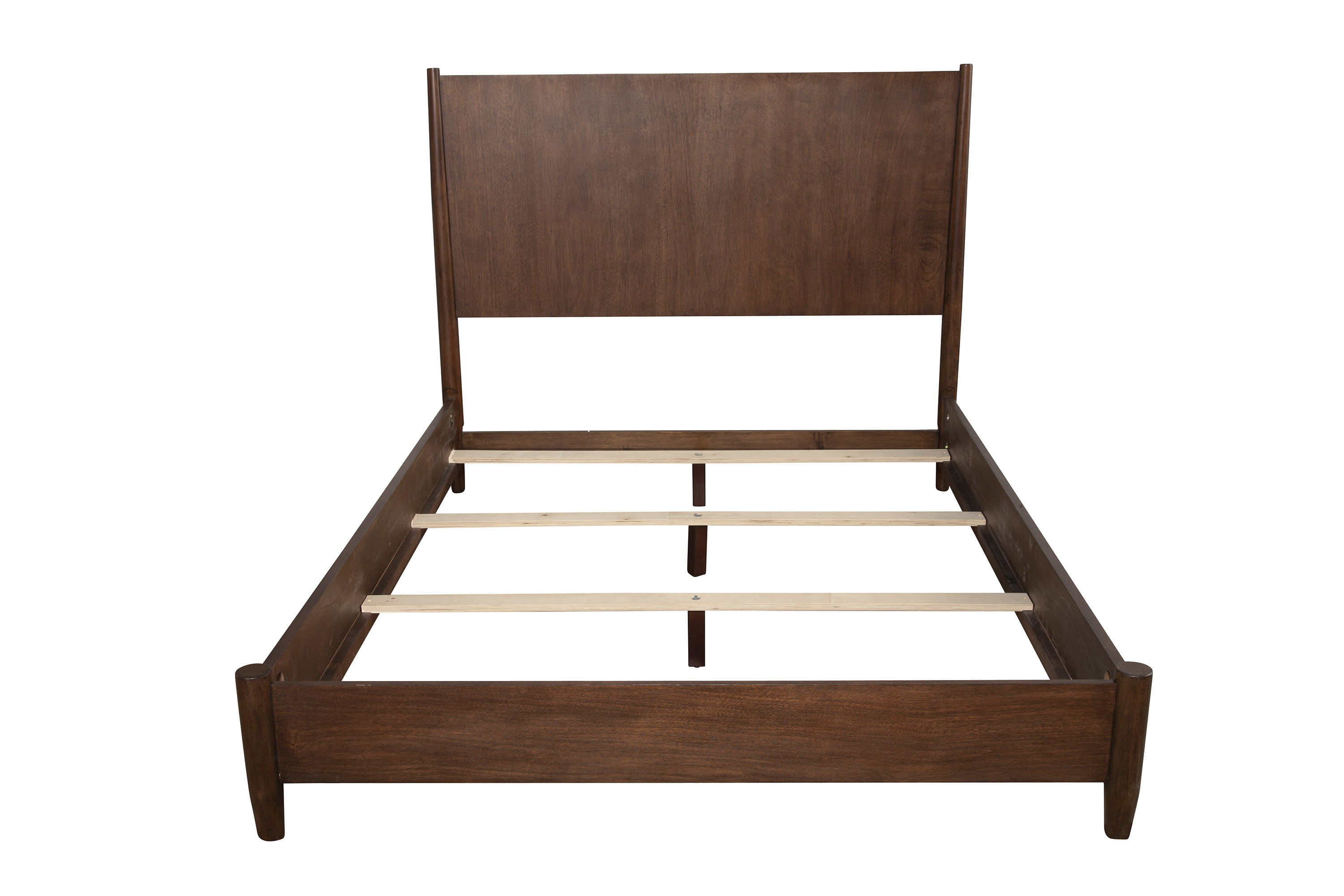 Picture of Alpine Furniture 966WAL-01Q Flynn Mid Century Modern Queen Panel Bed&#44; Walnut