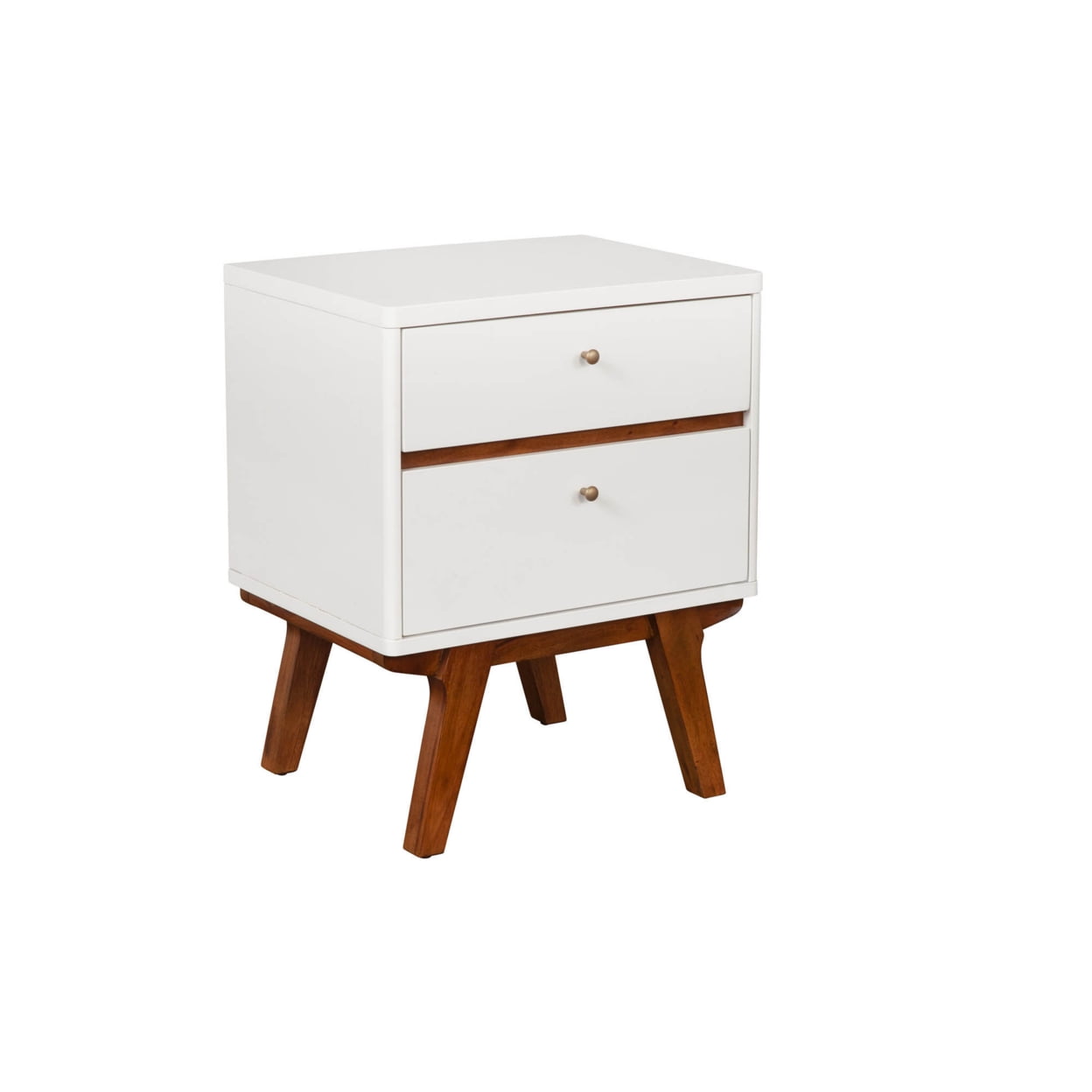 Picture of Alpine Furniture 1974-02 Dakota Two Drawer Nightstand&#44; White Acorn Finish Wood