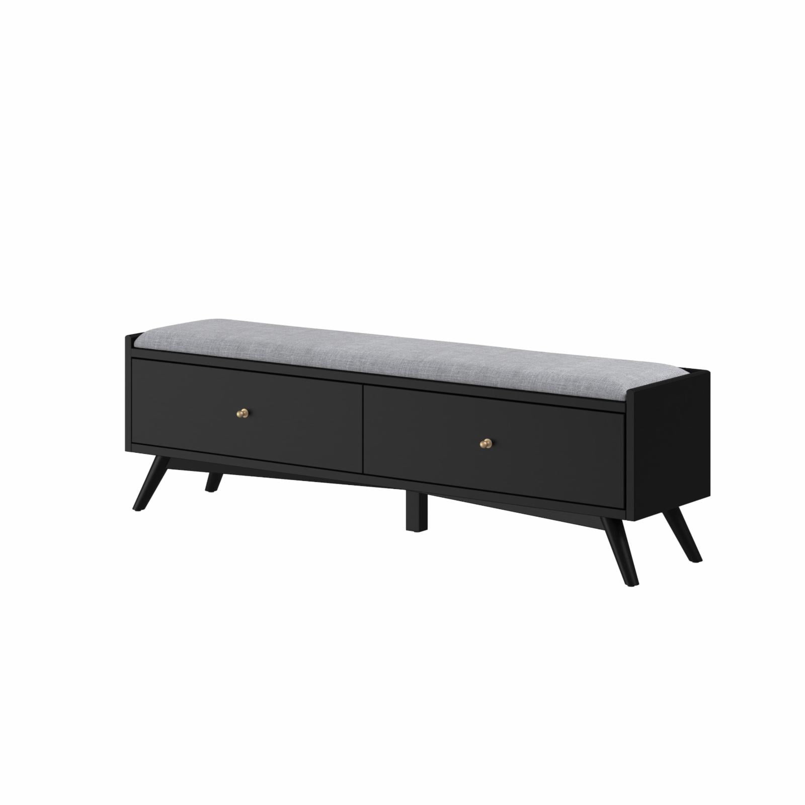 59 x 15 x 18.5 in. Flynn Bench, Black