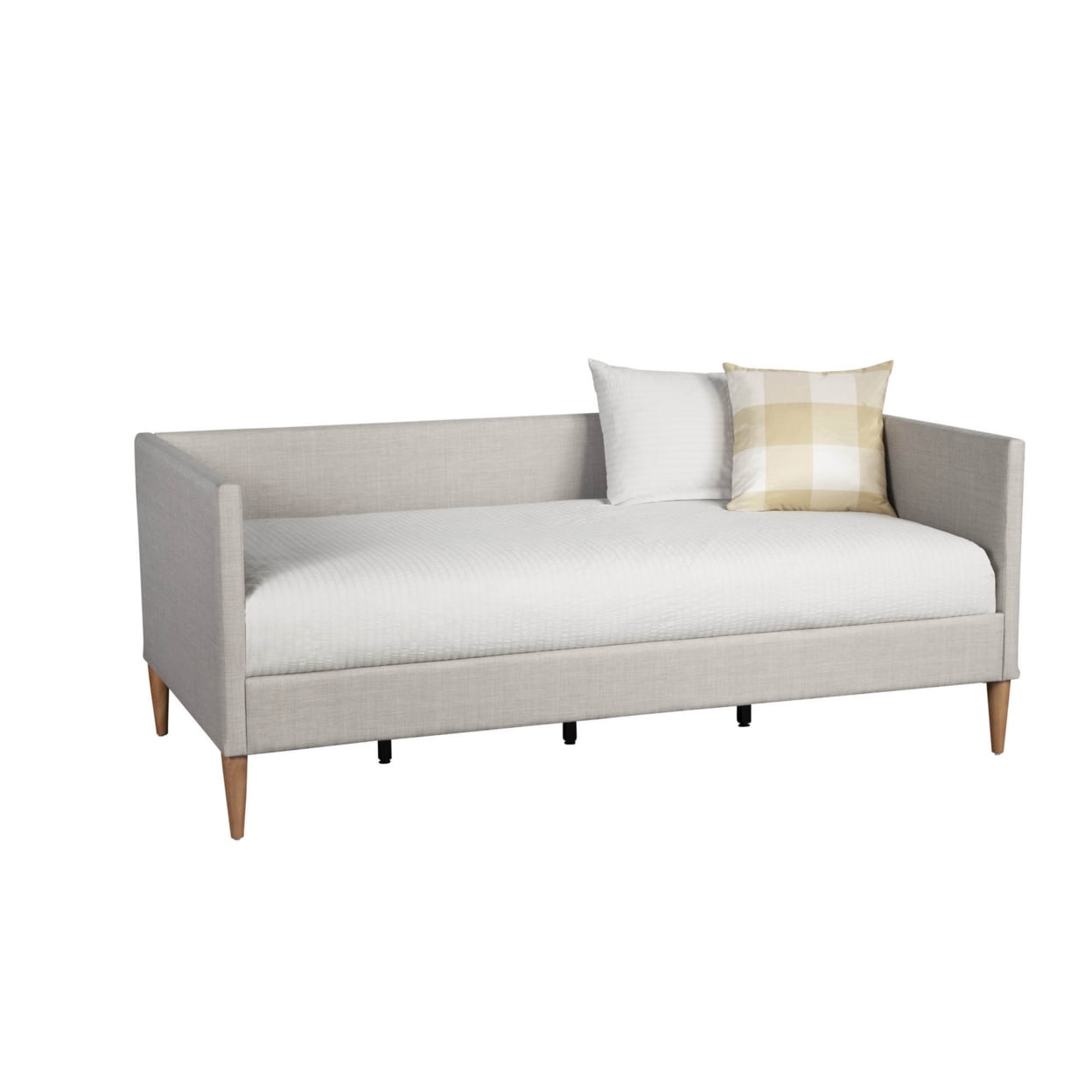Picture of Alpine Furniture 1096T Britney Upholstered Platform Day Bed, Light Grey Linen