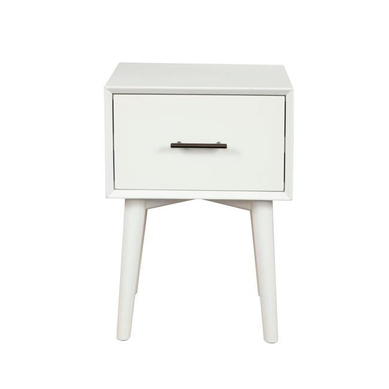 Picture of Alpine Furniture 966-W-62 Flynn Mid Century Modern End Table&#44; White