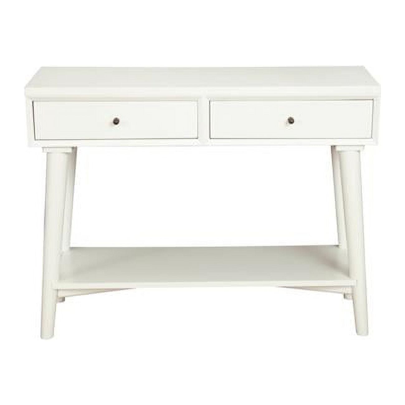 Picture of Alpine Furniture 966-W-63 Flynn Mid Century Modern Console Table&#44; White