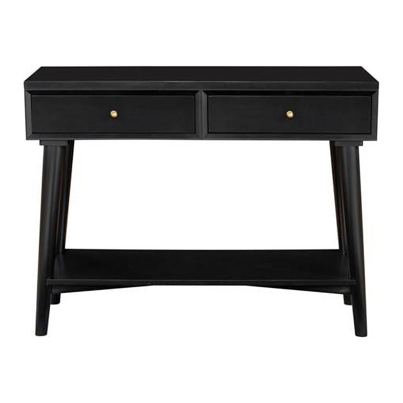 Picture of Alpine Furniture 966BLK-63 Flynn Mid Century Modern Console Table&#44; Black