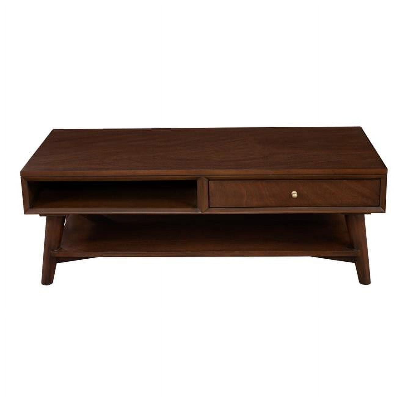Picture of Alpine Furniture 966WAL-61 Flynn Mid Century Modern Coffee Table&#44; Walnut
