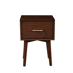 Picture of Alpine Furniture 966WAL-62 Flynn Mid Century Modern End Table&#44; Walnut