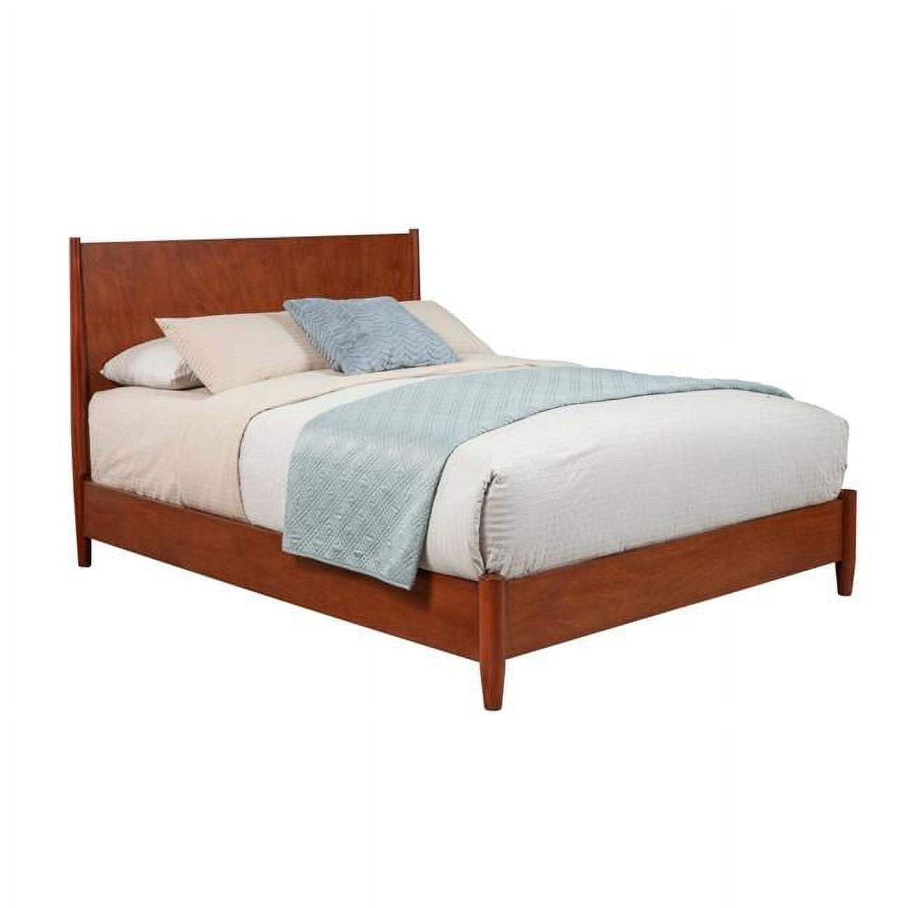 Picture of Alpine Furniture 766-01Q 63.5 x 86 x 47 in. Flynn Queen Platform Bed&#44; Acorn
