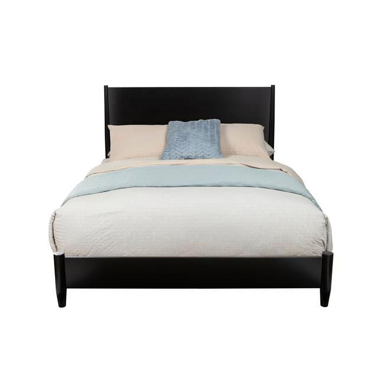 Picture of Alpine Furniture 766BLK-01Q Flynn Mid Century Modern Queen Platform Bed&#44; Black