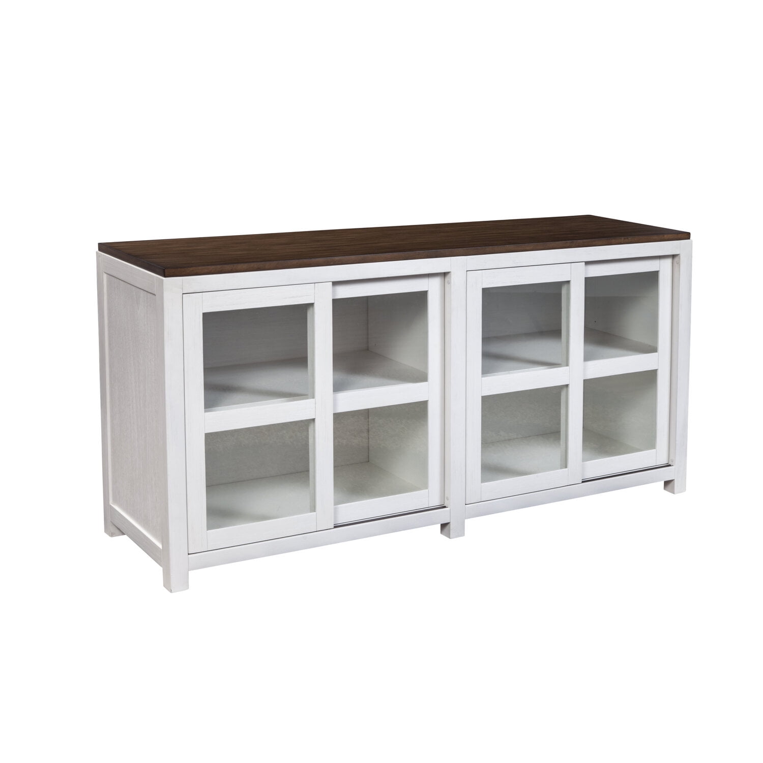 Picture of Alpine Furniture 3737-68 Donham Large Display Cabinet&#44; Two-Tone Mystic Brown & White