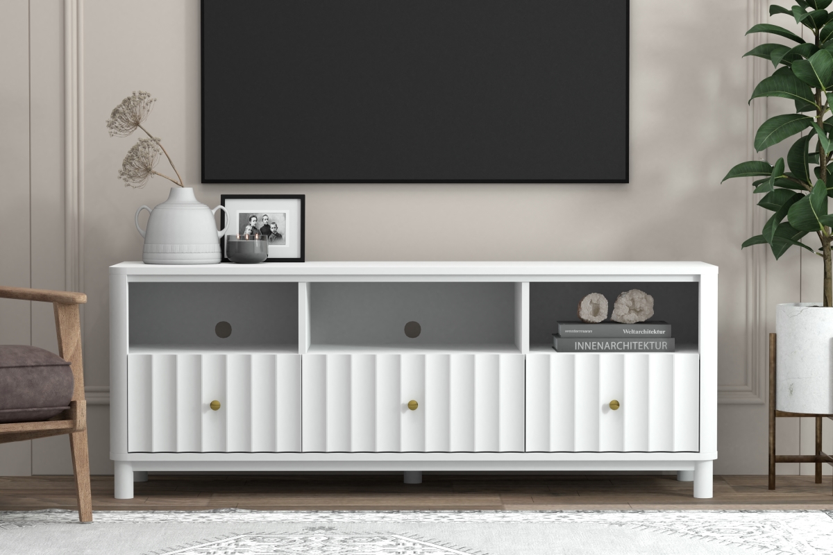 Picture of Alpine Furniture 2090-10 Stapleton TV Console&#44; White
