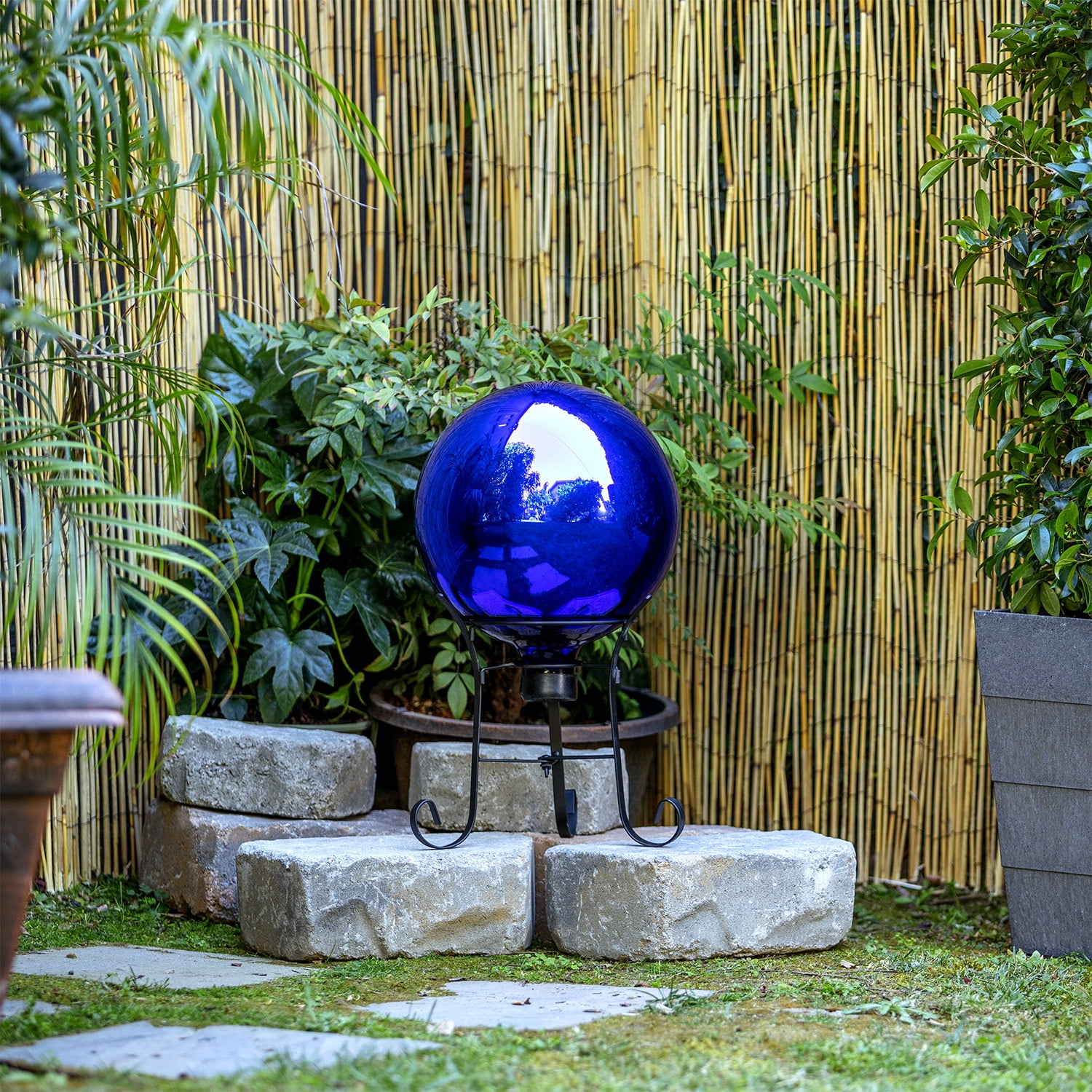 Electric Blue Glass Gazing Globe