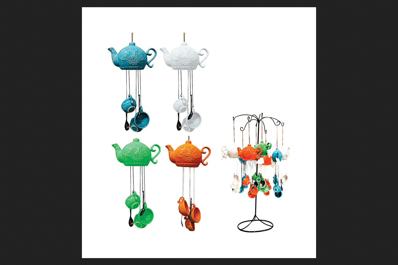 Picture of Alpine Corp TWW100A Ceramic Windchime Teacup  Pack of 8