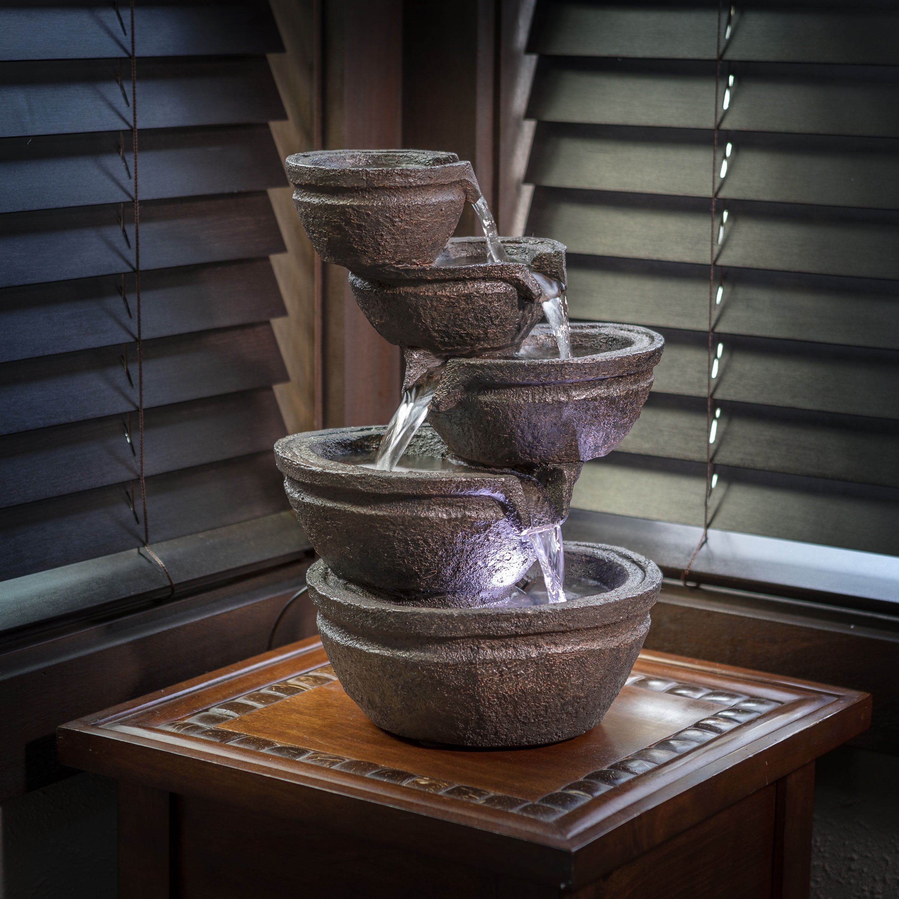 Corp  Color Changing Fountain, White