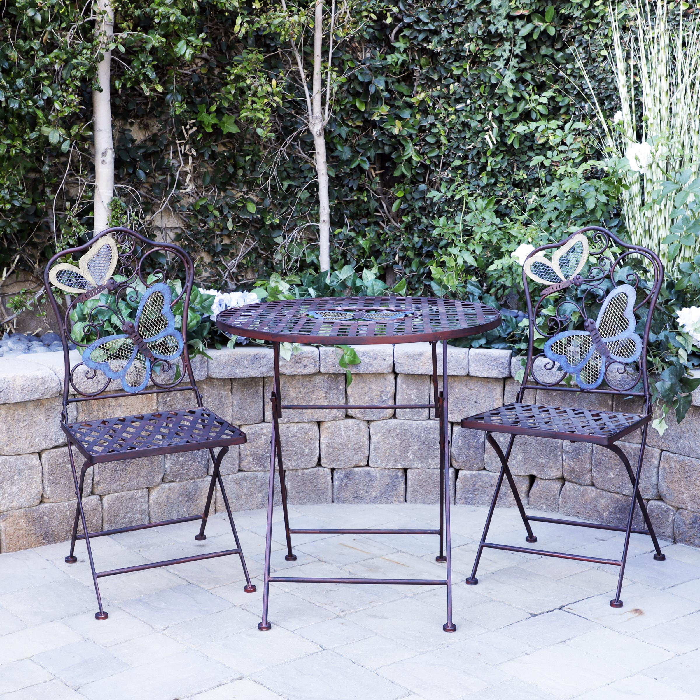 Picture of Alpine Corp BVK574A Butterfly Table and Two Chairs Bistro Set