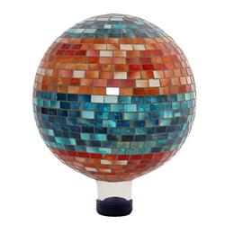 Alpine HGY292 Blue & Orange Mosaic Gazing Globe, 11 in.