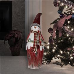 Alpine WTJ220 Country Christmas Snowman with LED Lights