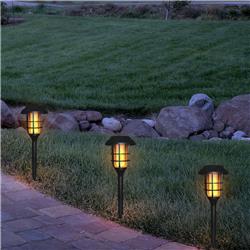 Alpine QMC248SLR-6 Solar Black Mini Torch Pathway LED Light - Set of 6
