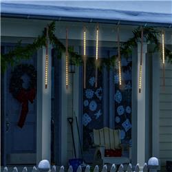 Alpine COR134WW-10 Hanging Icicle Lights with Chasing Warm White LED Lights
