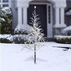 Alpine CRD111S-SL Festive Silver Christmas Tree with Warm White LED Lights