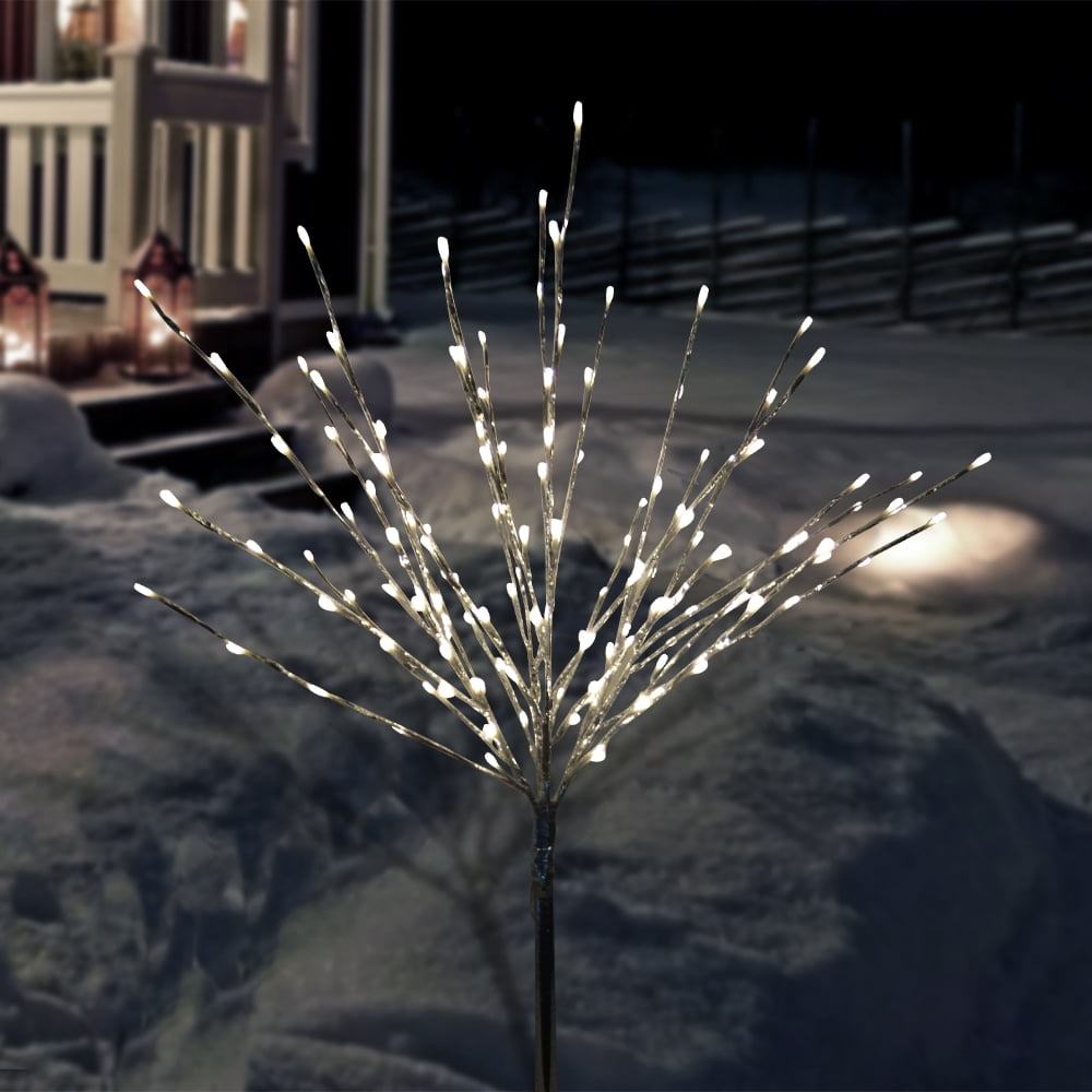 Picture of Alpine CRD128WW Silver Metallic Foil Tree Stake Warm White LED Lights