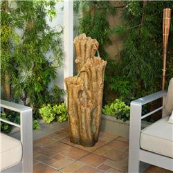 Alpine TZL268 4-Tier Cascading Tree Bark Fountain with LED Lights