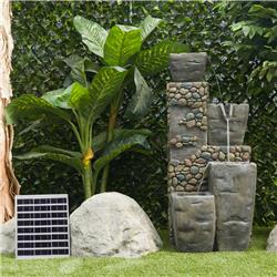 Alpine TZL264SLR Solar Cascading Stone Pots Tiered Fountain