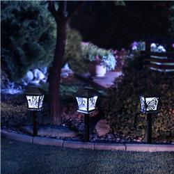 Picture of Alpine QWE154A-SLR-3 Solar Butterfly&#44; Dragonfly & Bird Pathway Lights - Set of 3