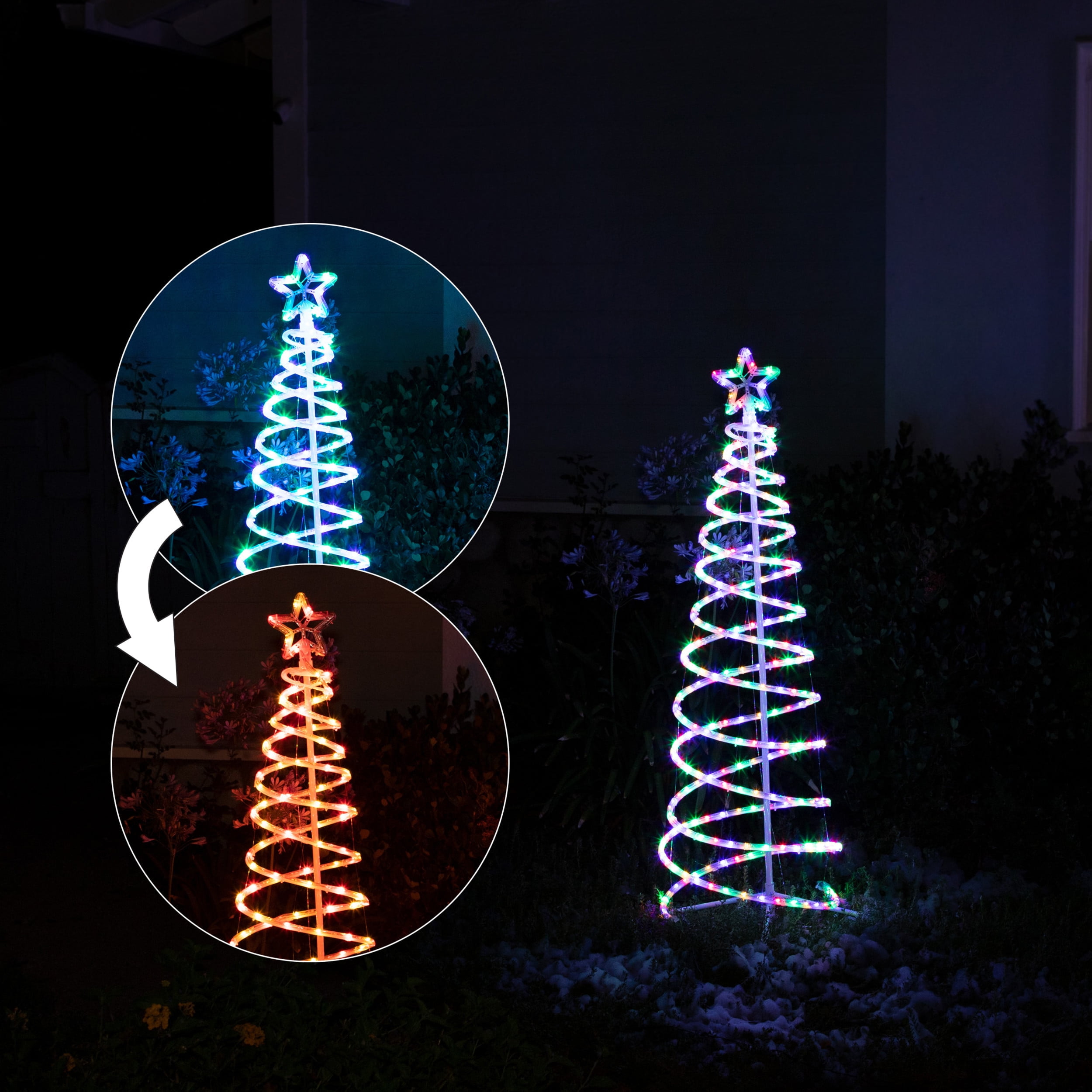 Picture of Alpine CEY223XS-MC Spiral Christmas Tree with 288 8 Function Multicolor LEDs - Extra Small