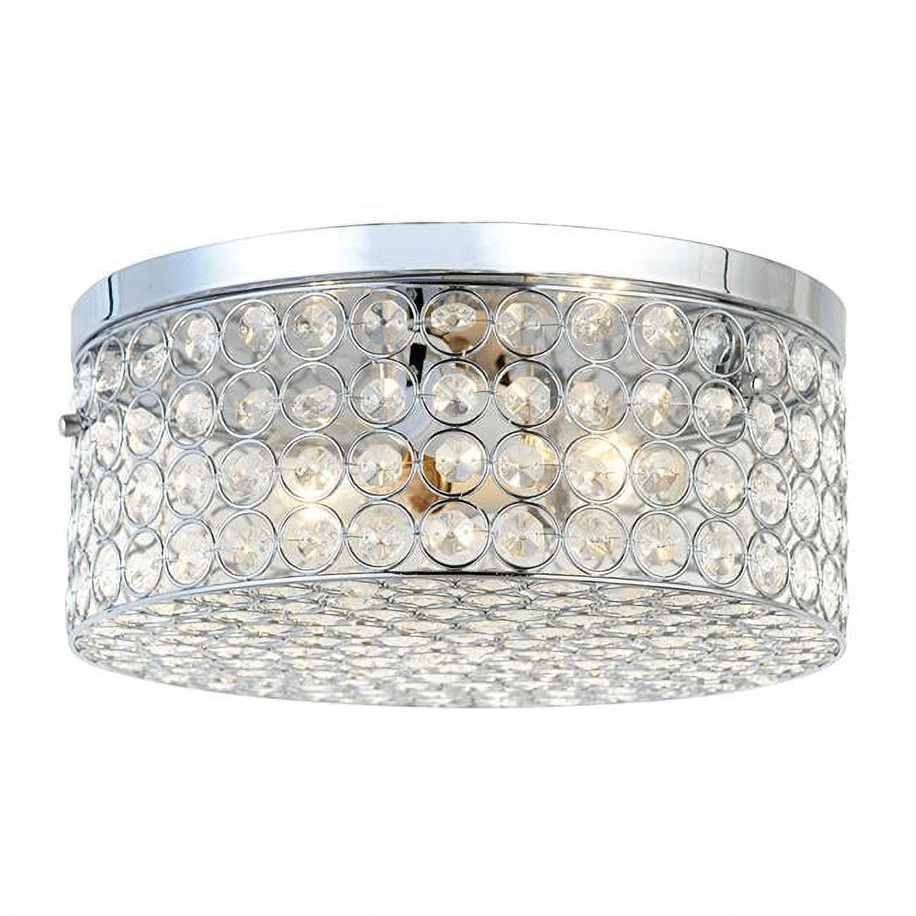 Picture of Elegant Designs 12 Inch Elipse Crystal 2 Light Round Ceiling  Flush Mount&amp;#44; Chrome