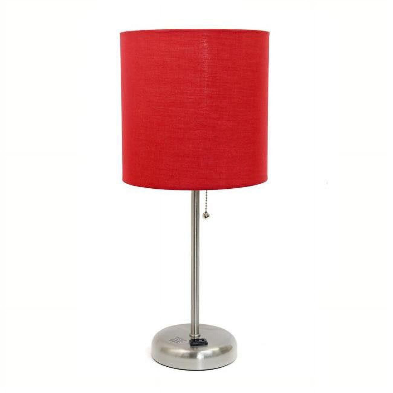 Picture of Alltherages LT2024-RED Lime Lights Stick Lamp with Outlet Fabric Shade&#44; Red