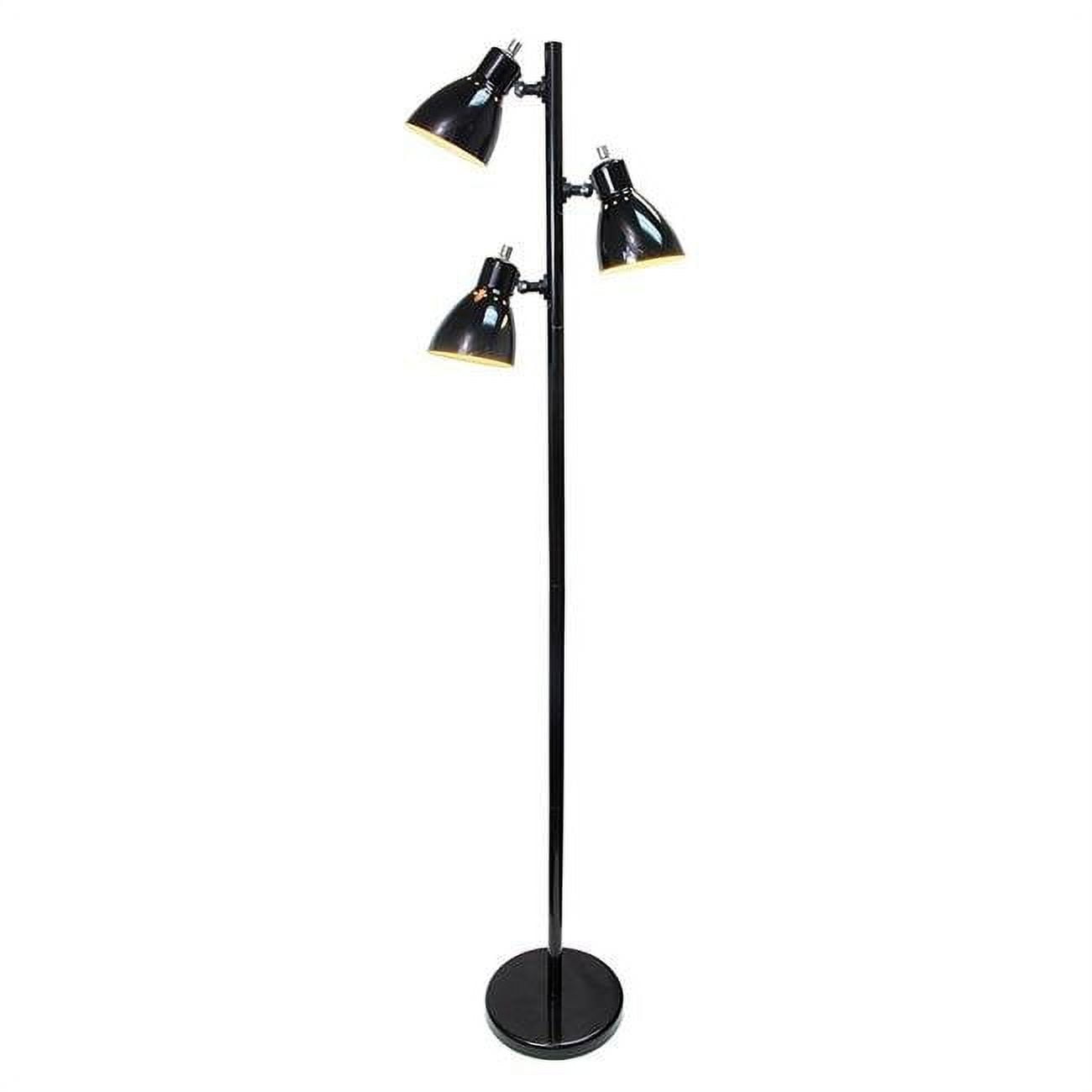 Picture of Simple Designs Metal 3-Light Tree Floor Lamp&amp;#44; Black Finish