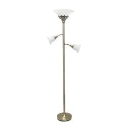 Picture of Elegant Designs 3 Light Floor Lamp with Scalloped Glass Shades&#44; Antique Brass