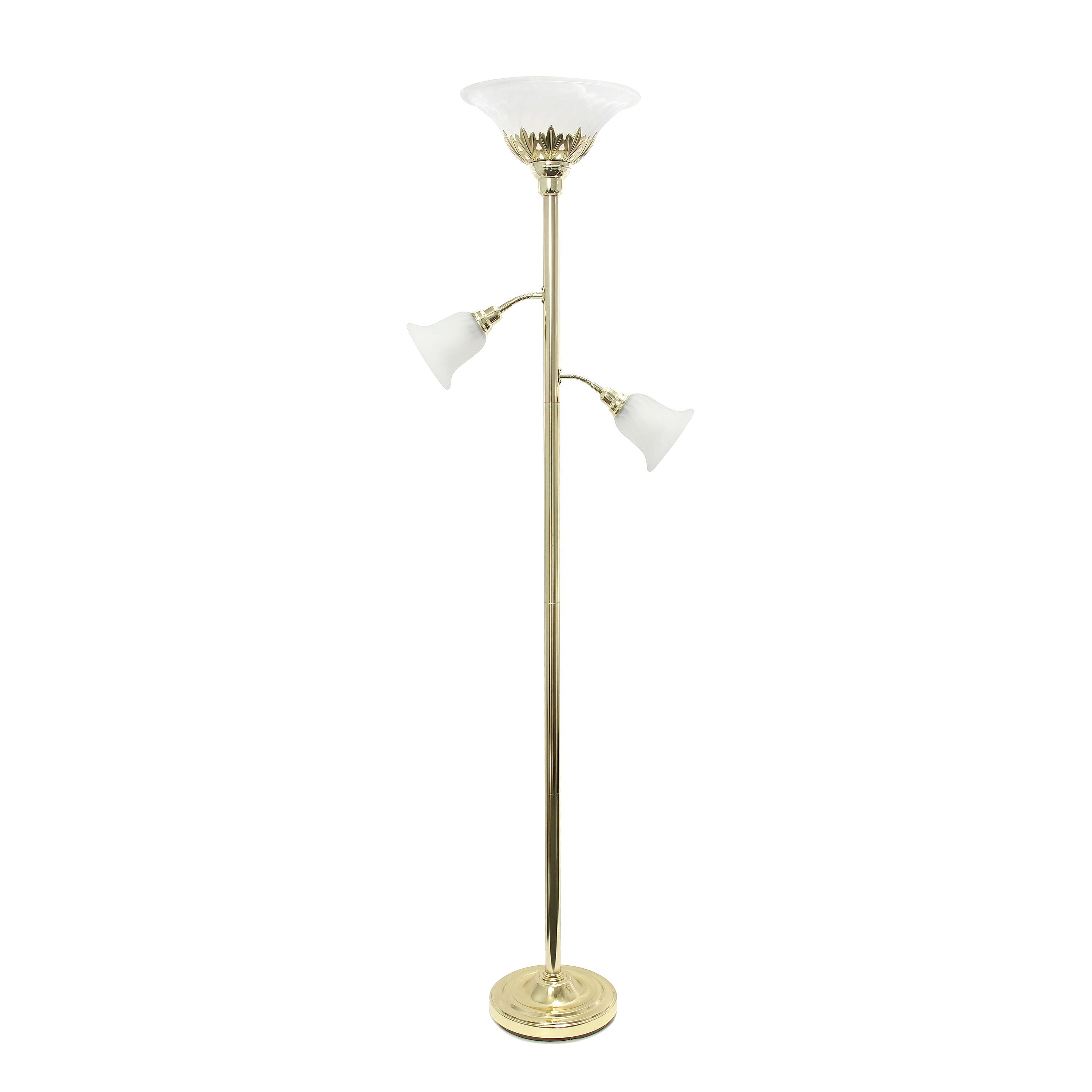 Picture of Elegant Designs 3 Light Floor Lamp with Scalloped Glass Shades&#44; Gold