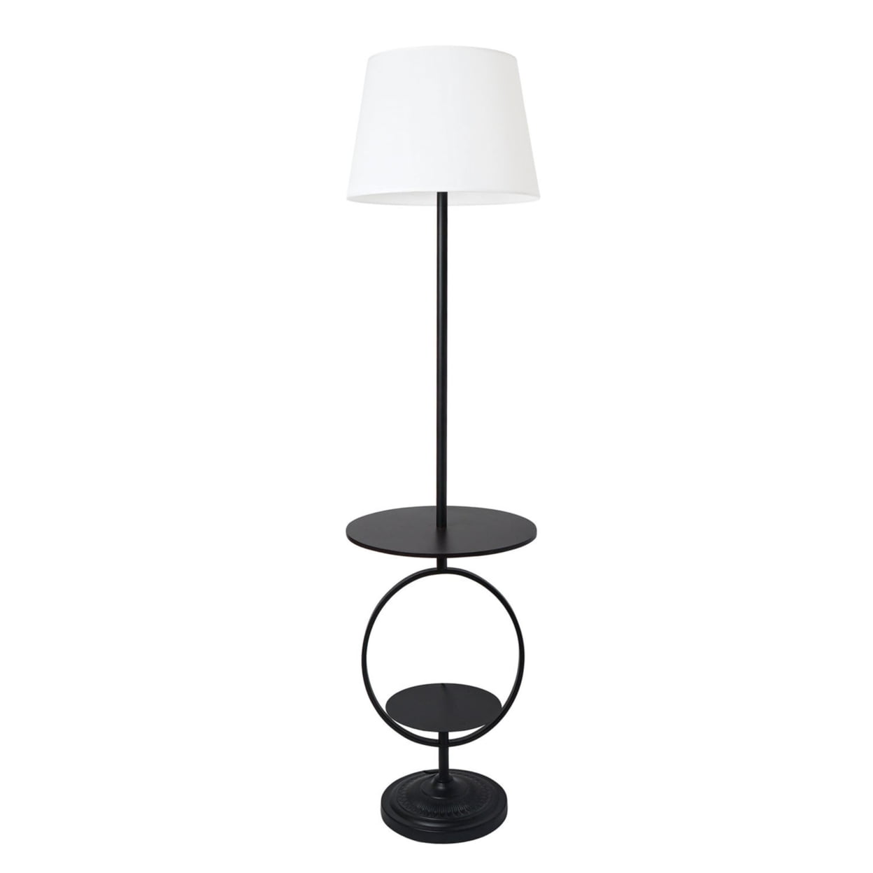 Picture of Elegant Designs Bedside Nightstand End Table Dual Shelf Decorative Floor Lamp&#44; Black