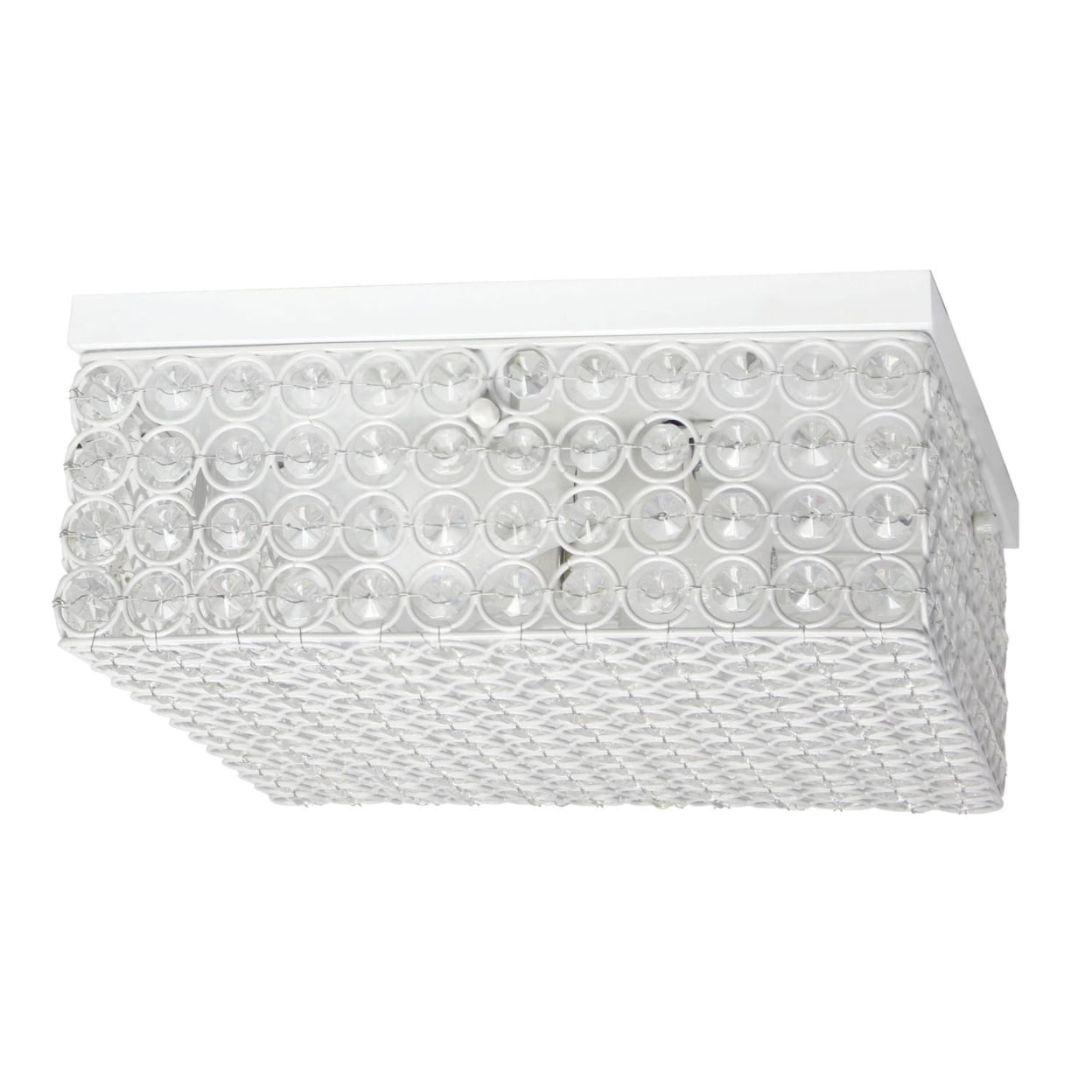 Picture of Elegant Designs 12 Inch Elipse Crystal 2 Light Square Ceiling Flush Mount&amp;#44; White