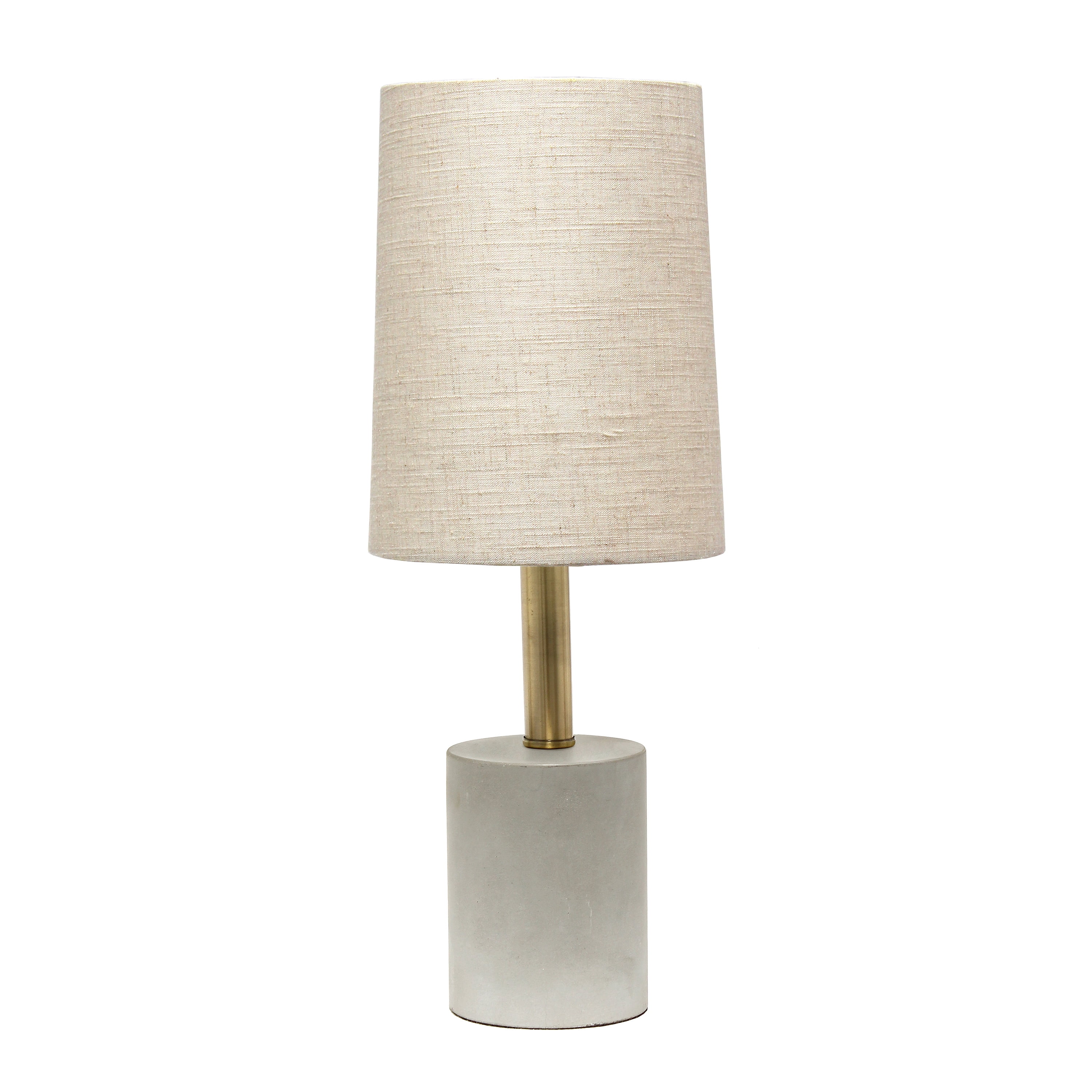 Picture of  Lalia Home Antique Brass Concrete Table Lamp with Linen Shade&amp;#44; Khaki