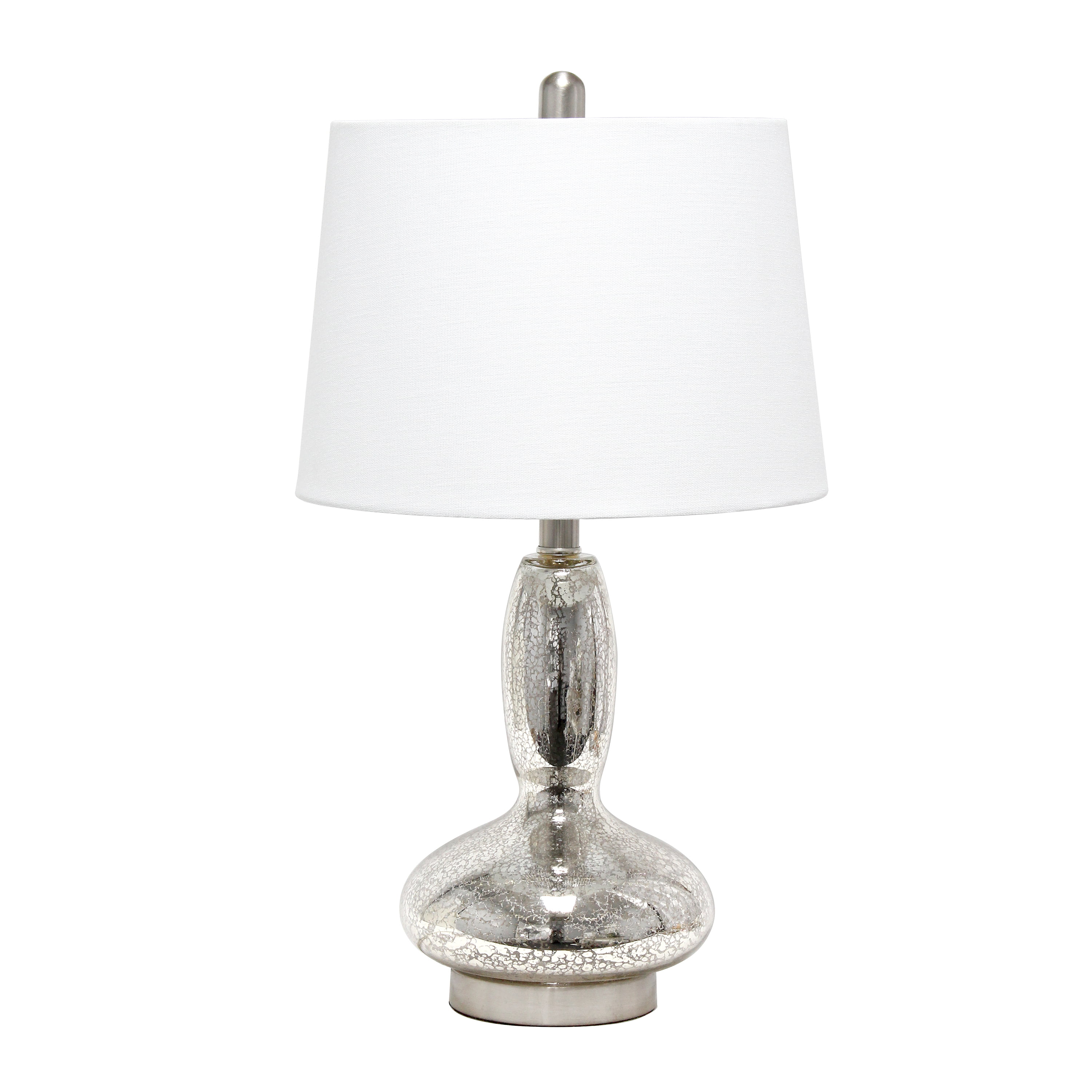 Picture of  Lalia Home Glass Dollop Table Lamp with White Fabric Shade&#44; Mercury
