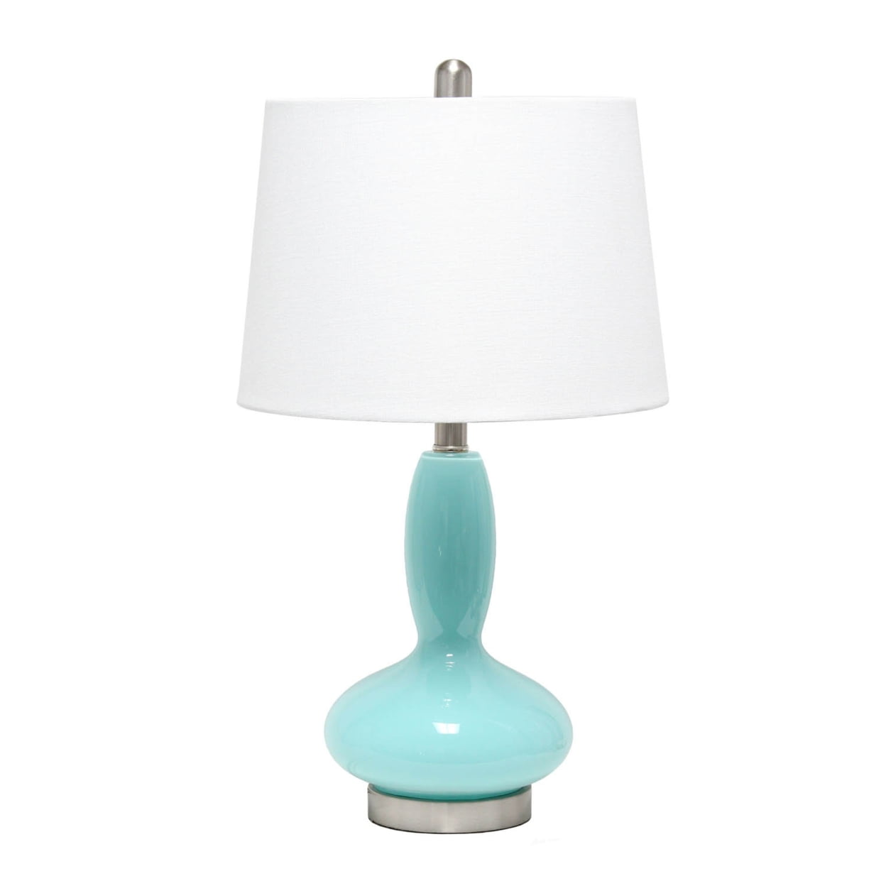 Picture of  Lalia Home Glass Dollop Table Lamp with White Fabric Shade&#44; Seafoam
