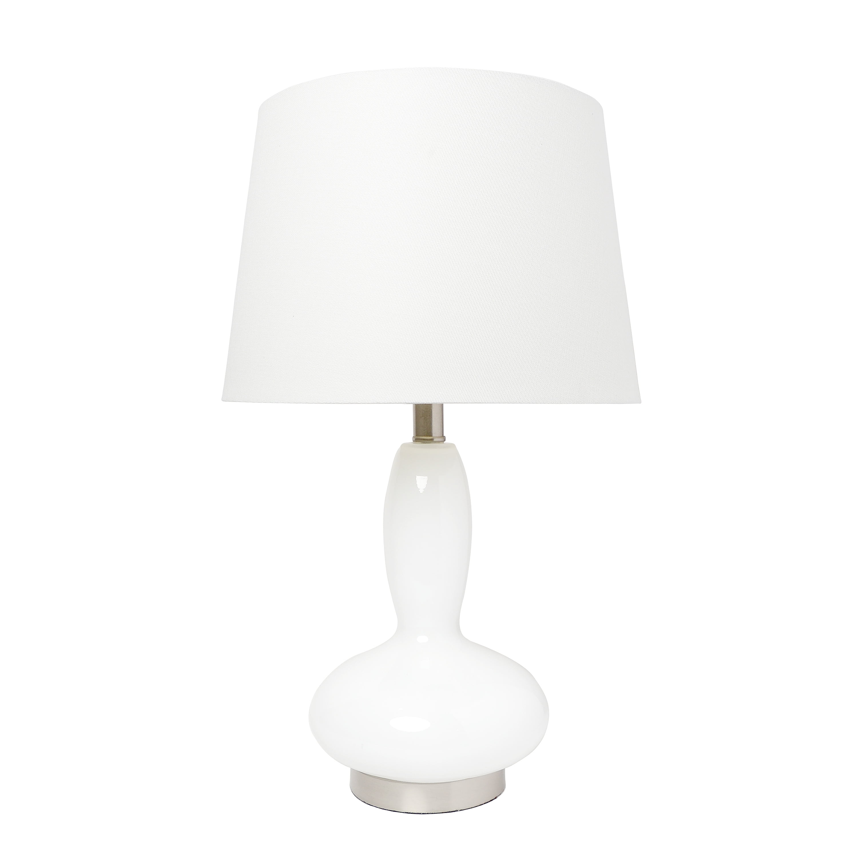 Picture of  Lalia Home Glass Dollop Table Lamp with White Fabric Shade&#44; White