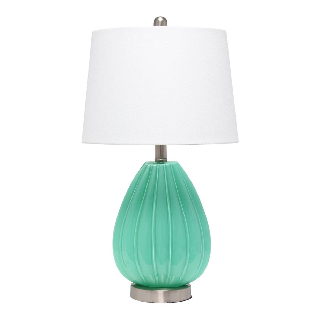 Picture of  Lalia Home Pleated Table Lamp with White Fabric Shade&#44; Seafoam