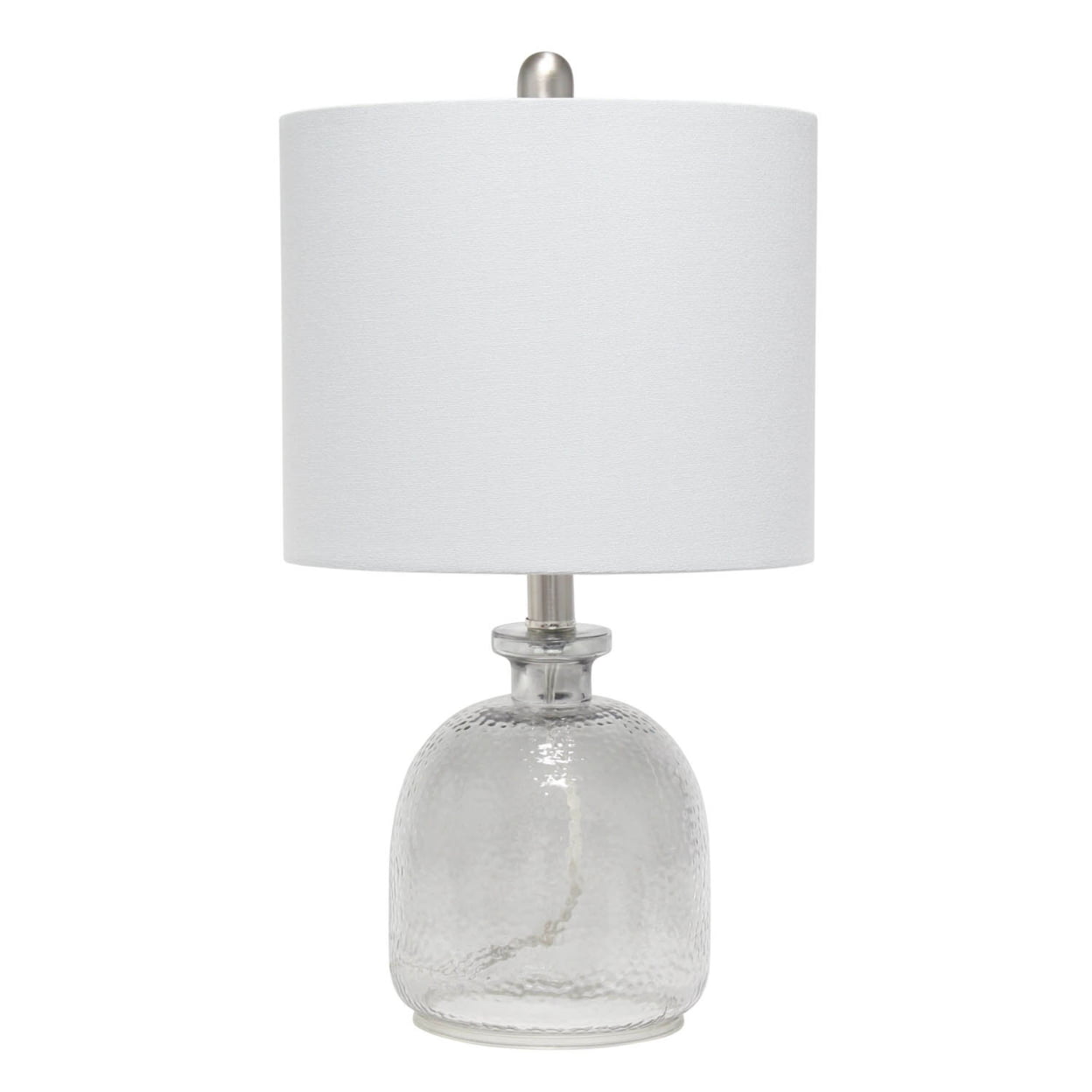 Picture of  Lalia Home Smokey Gray Hammered Glass Jar Table Lamp with Gray Linen Shade
