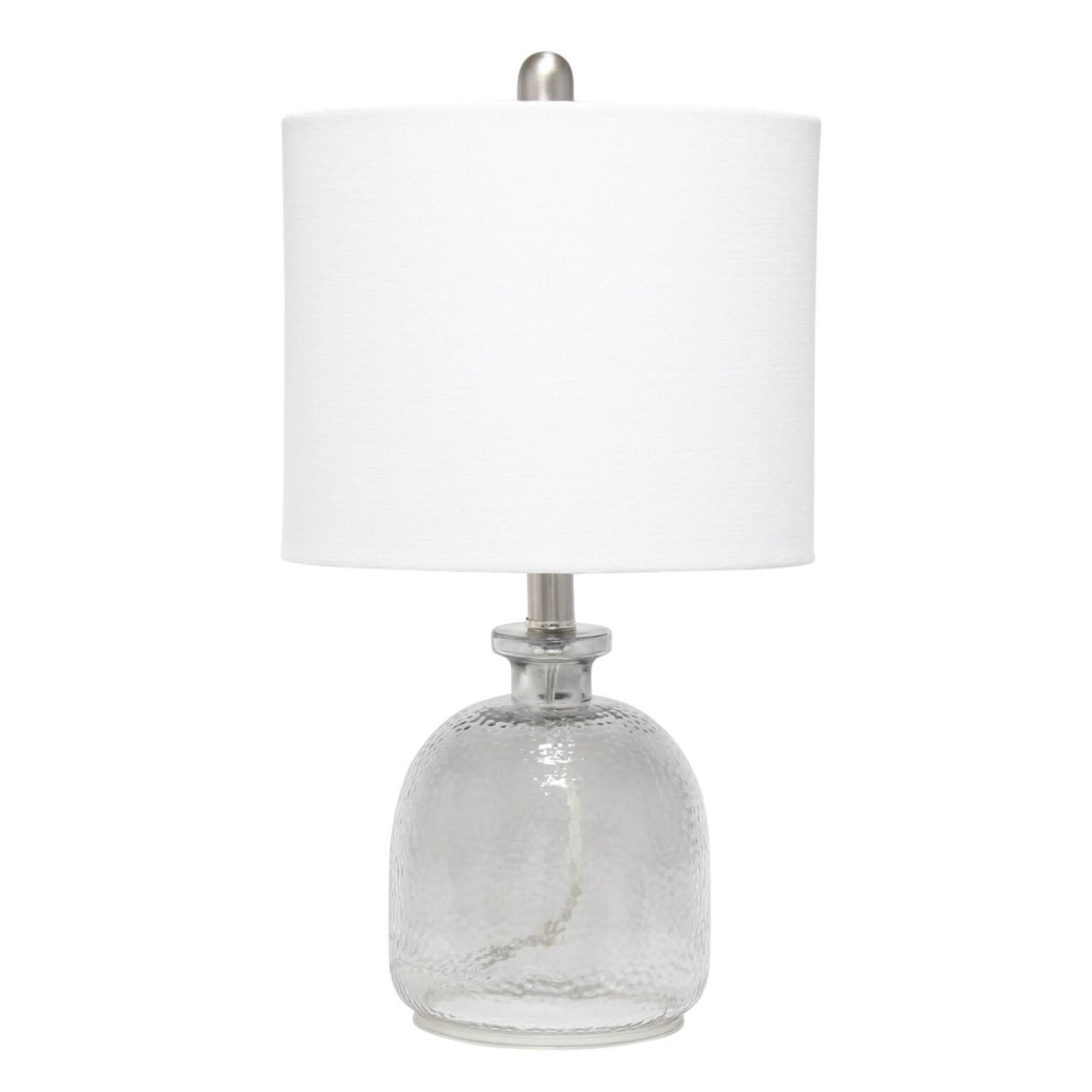 Picture of  Lalia Home Smokey Gray Hammered Glass Jar Table Lamp with White Linen Shade