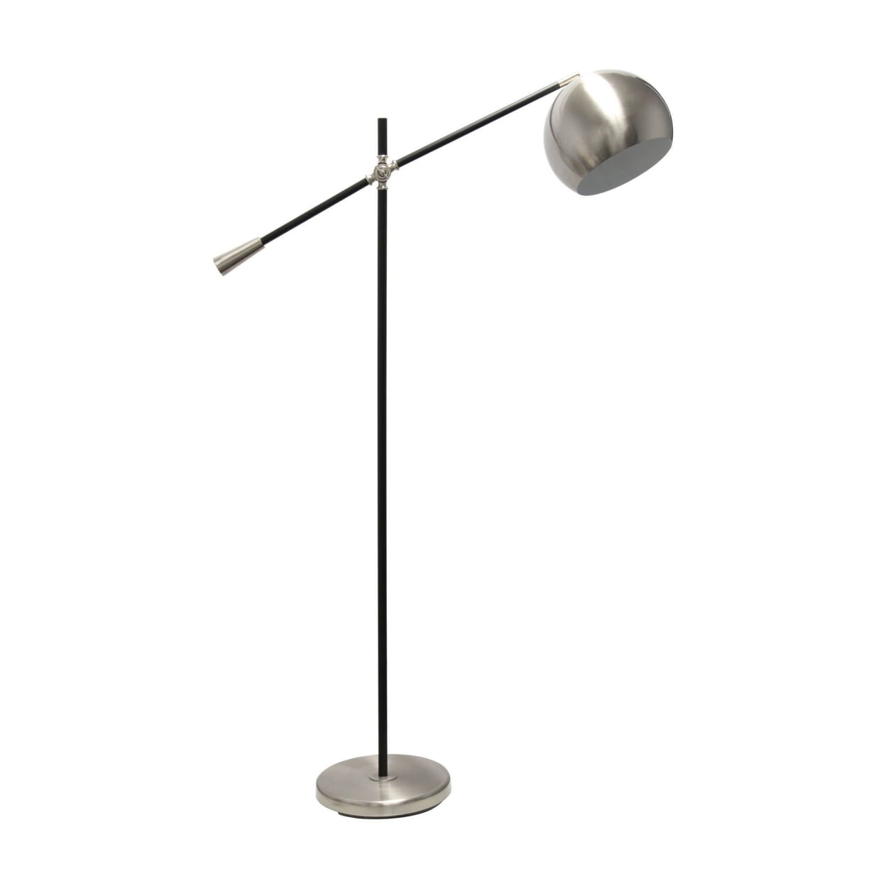 Picture of Elegant Designs Matte Black Pivot Arm Floor Lamp&#44; Brushed Nickel