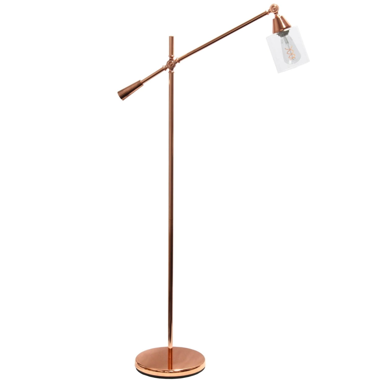 Picture of Elegant Designs Pivot Arm Floor Lamp with Glass Shade